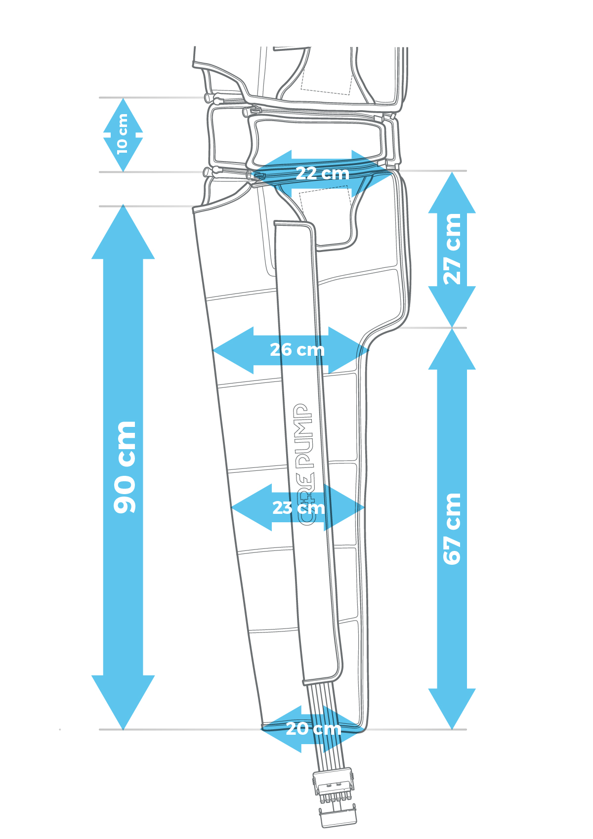Mankiet podwójny 6-komorowy na rękę bark i klatkę piersiową